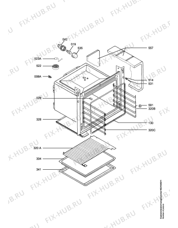 Взрыв-схема плиты (духовки) Electrolux EOC5630X  ELUX ITALY - Схема узла Oven